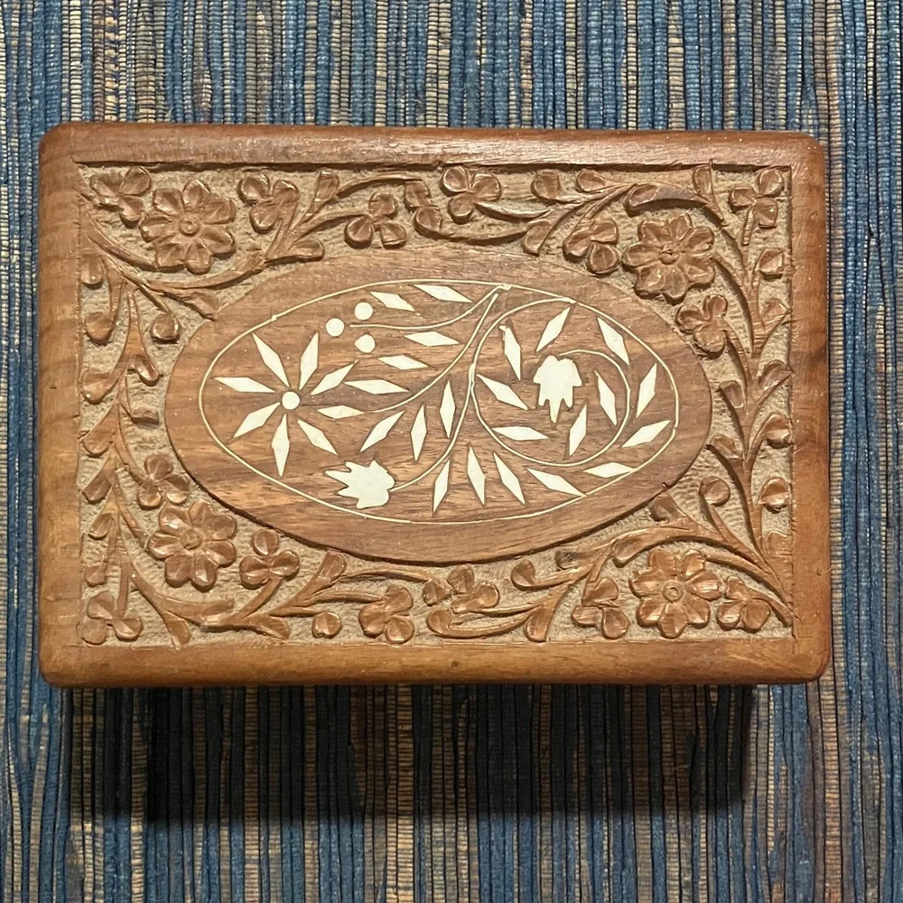 Intricately Carved Wooden Box